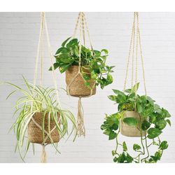 Jute Hanging Planter, Ø16x90cm
