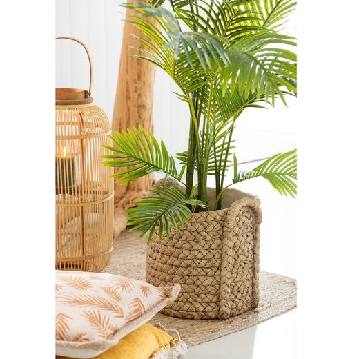 Jardinière XL en céramique beige avec poignées, 38,5 x 37,5 x 38,5 cm