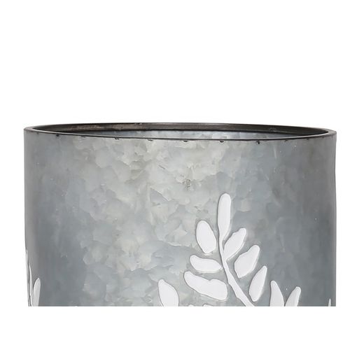 Planter with Base Branches L in Silver/Black Metal, Ø26x54 cm