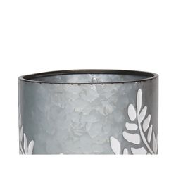 Planter with Base Branches S in Silver/Black Metal, Ø22x46 cm
