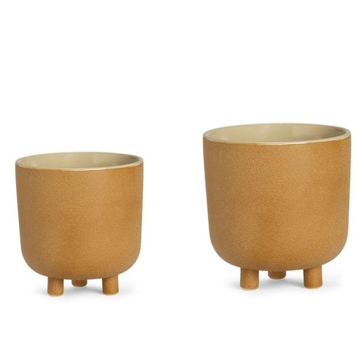 Ceramic Planter L Beige, Ø21,5x23cm