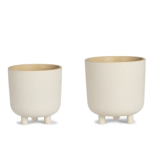 Jardinière en céramique L Blanc, Ø21,5x23cm