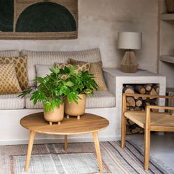 Jardinière en céramique S Beige, Ø18x18,5cm