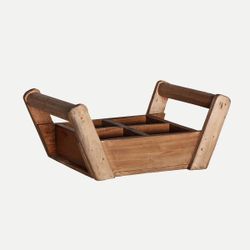 Macetero de madera en marrón, 37 x 28 x 15 cm | Akviran