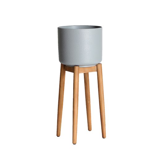 Macetero de metal en gris, 28 x 28 x 71 cm | Jerges