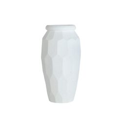 Macetero de poliresina en blanco, 42 x 42 x 82 cm | Elmur