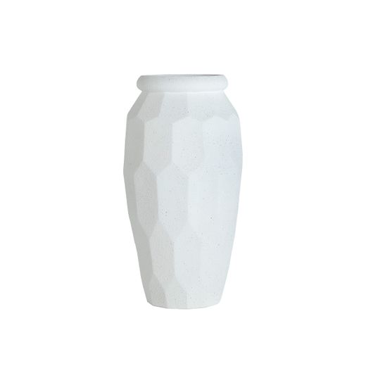 Macetero de poliresina en blanco, 42 x 42 x 82 cm | Elmur