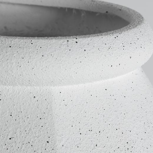 Macetero de poliresina en blanco, 42 x 42 x 82 cm | Elmur