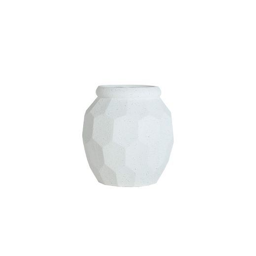 Macetero de poliresina en blanco, 45 x 45 x 46 cm | Elmur