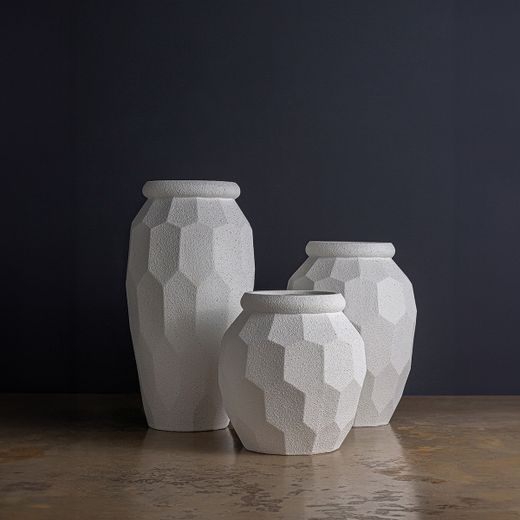 Macetero de poliresina en blanco, 45 x 45 x 46 cm | Elmur