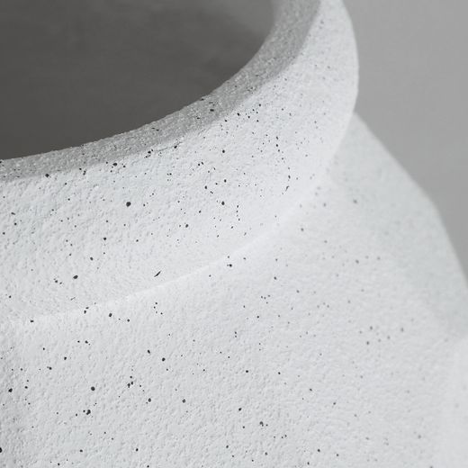 Macetero de poliresina en blanco, 45 x 45 x 46 cm | Elmur