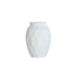 Macetero de poliresina en blanco, 46 x 46 x 62 cm | Elmur