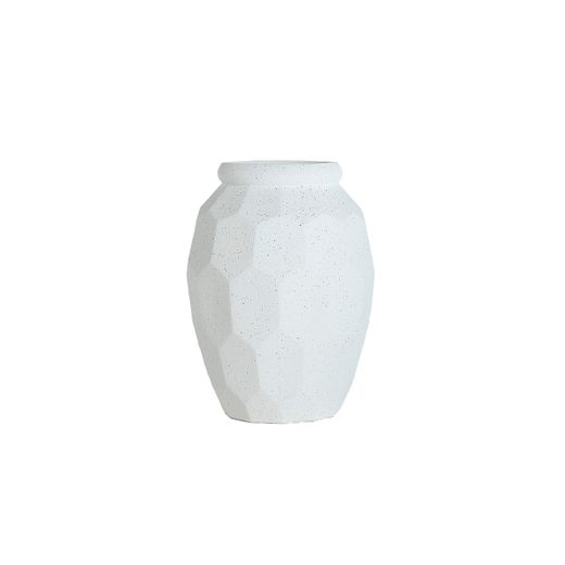 Macetero de poliresina en blanco, 46 x 46 x 62 cm | Elmur