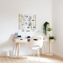 Donica Floristand w pionie z naturalnego drewna i bieli 44,5x44,5x139 cm