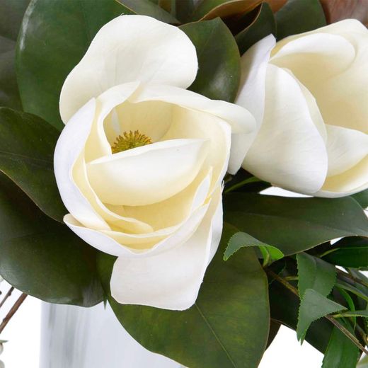Magnolia Polyester Blanc 45 cm