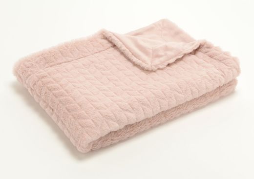 Chevron blanket Pale pink 170 x 130 cm