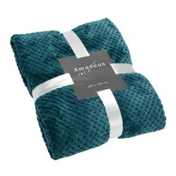 Emerald Blue Checkerboard Blanket 170 x 130 cm
