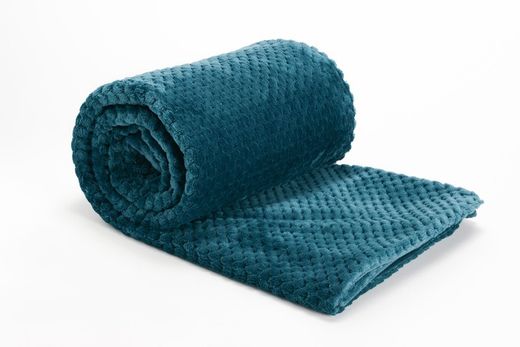Emerald Blue Checkerboard Blanket 170 x 130 cm