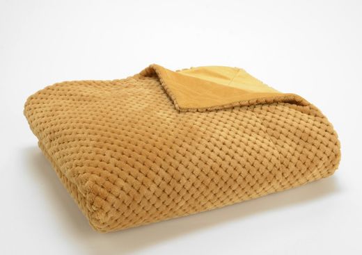 Camel Checkerboard Blanket 170 x 130 cm