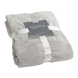 Light Gray Checkerboard Blanket 170 x 130 cm