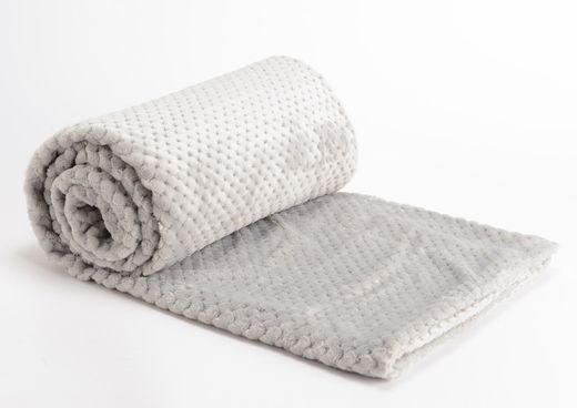 Light Gray Checkerboard Blanket 170 x 130 cm