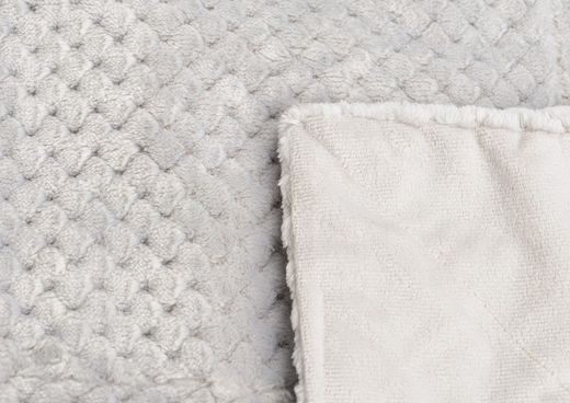 Light Gray Checkerboard Blanket 170 x 130 cm