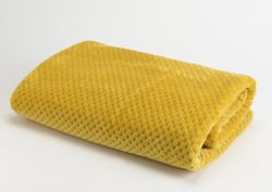 Couverture en damier moutarde 170 x 130 cm