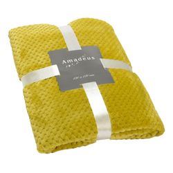 Koc w szachownicę oliwkowo-zielony 170 x 130 cm