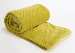 Koc w szachownicę oliwkowo-zielony 170 x 130 cm