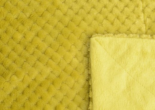 Koc w szachownicę oliwkowo-zielony 170 x 130 cm