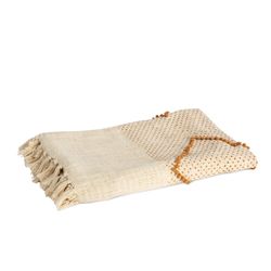 Couverture en coton beige, 130 x 170 x 1 cm | Lyre