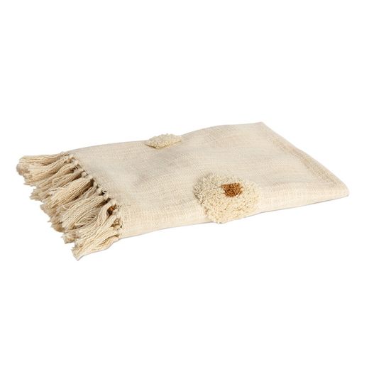 Beige cotton blanket, 130 x 170 x 1 cm | mara
