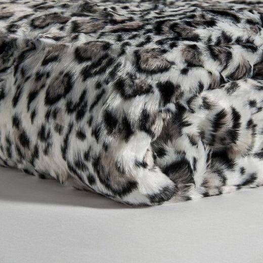 Λευκή κουβέρτα λεοπάρ, 200x220x1cm