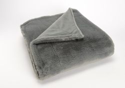 Plaid en gris antracita, 170 x 130 cm | Luxe
