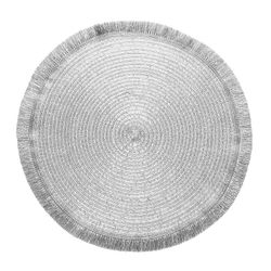 Polypropylene placemat in silver, Ø 38 x 0.2 cm | Lurex