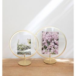 Fotolijst van ijzer en glas in goud, 26 x 10 x 26/30 cm | eindeloos