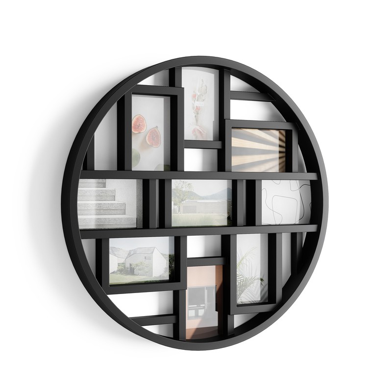 zonlicht Vooravond faillissement Ronde fotolijst van polystyreen in de kleur zwart, 56 x 5 x 56 cm | Maan —  Qechic