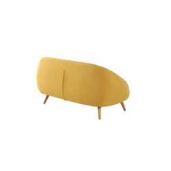 MARPE - Mustard / gray two-tone upholstered sofa with armrests, 142.5 x 83.5 x 75.5 cm
