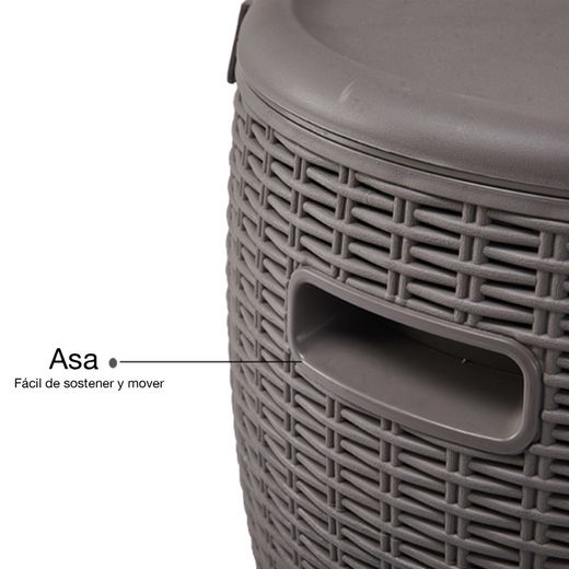 Mesa de centro nevera de Jardín Resina Beige, 35,7 L