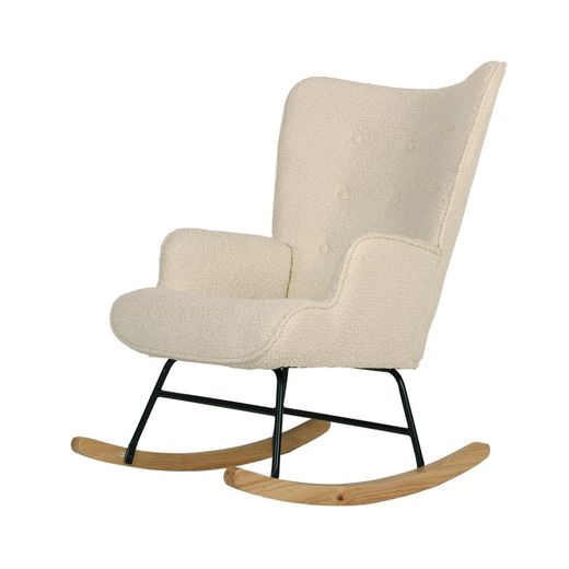 Chaise à bascule rembourrée Valeria Anat Beige, 67x87x88 cm