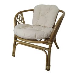 Conjunto de exterior de comedor 4 plazas Ratán Natural/Blanco