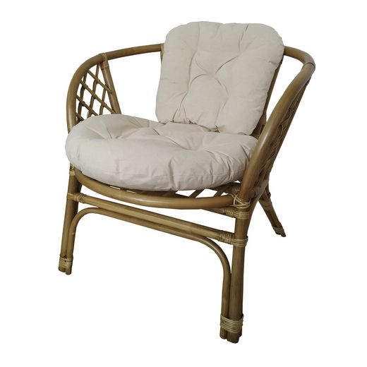 Conjunto de exterior de comedor 4 plazas Ratán Natural/Blanco