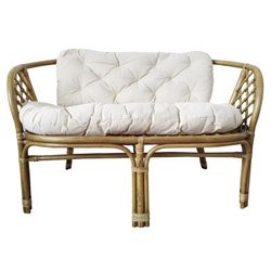 Conjunto de exterior de comedor 4 plazas Ratán Natural/Blanco