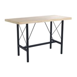 Hochtisch aus Eichenholz und Metall in Natur und Schwarz, 160 x 70 x 100 cm | Tams