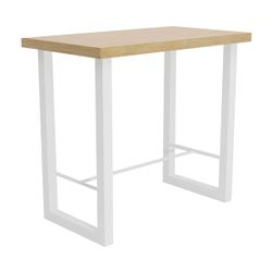 Mesa alta de madera y metal en natural y blanco, 120 x 70 x 100 cm | Loft 120