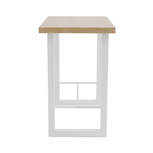 Mesa alta de madera y metal en natural y blanco, 120 x 70 x 100 cm | Loft 120