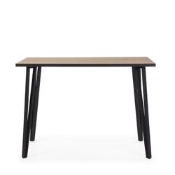 Tavolo alto in legno e metallo nei colori naturale e nero, 140 x 70 x 100,5 cm | sindi