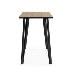 Tavolo alto in legno e metallo nei colori naturale e nero, 140 x 70 x 100,5 cm | sindi