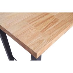 Eiken en metalen hoge tafel in licht naturel en zwart, 120 x 70 x 100 cm | zolder
