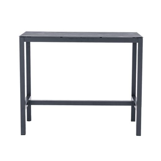 Table haute de jardin en aluminium anthracite, 130 x 70 x 106 cm | Méridien